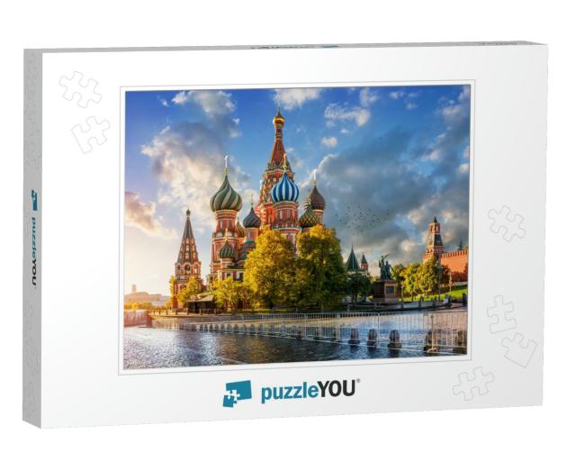 St. Basils Cathedral on Red Square in Moscow in the Light... Jigsaw Puzzle