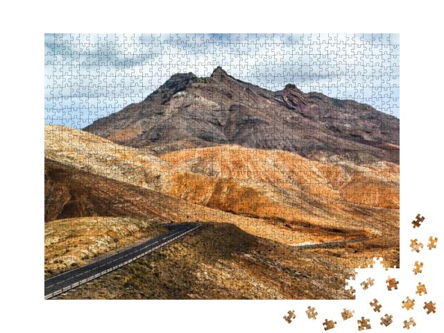 The Beautiful Volcanic Landscape with Road on the Island... Jigsaw Puzzle with 1000 pieces