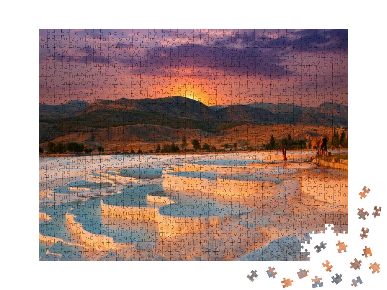 Beautiful Sunrise & Natural Travertine Pools & Terraces i... Jigsaw Puzzle with 1000 pieces