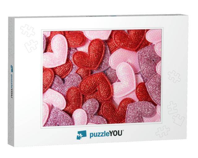 Background from Hearts of Different Colors. Valentines Da... Jigsaw Puzzle
