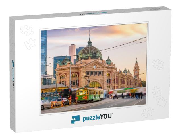 Melbourne Flinders Street Train Station in Australia At S... Jigsaw Puzzle