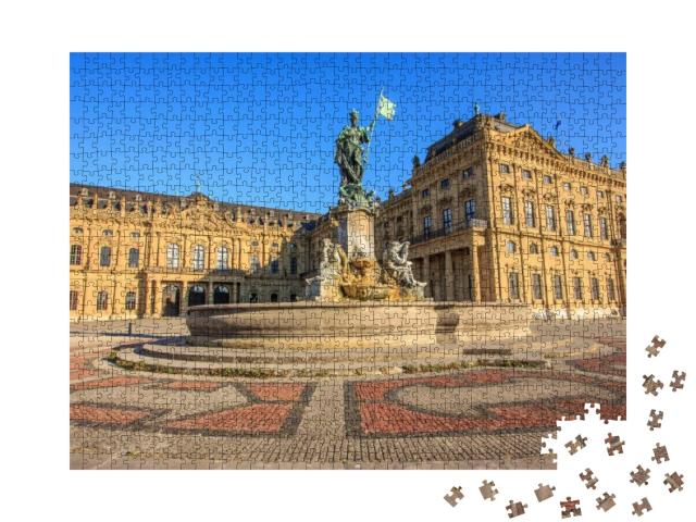 Majestic View of Frankonia Fountain & Facade of the Wurzb... Jigsaw Puzzle with 1000 pieces