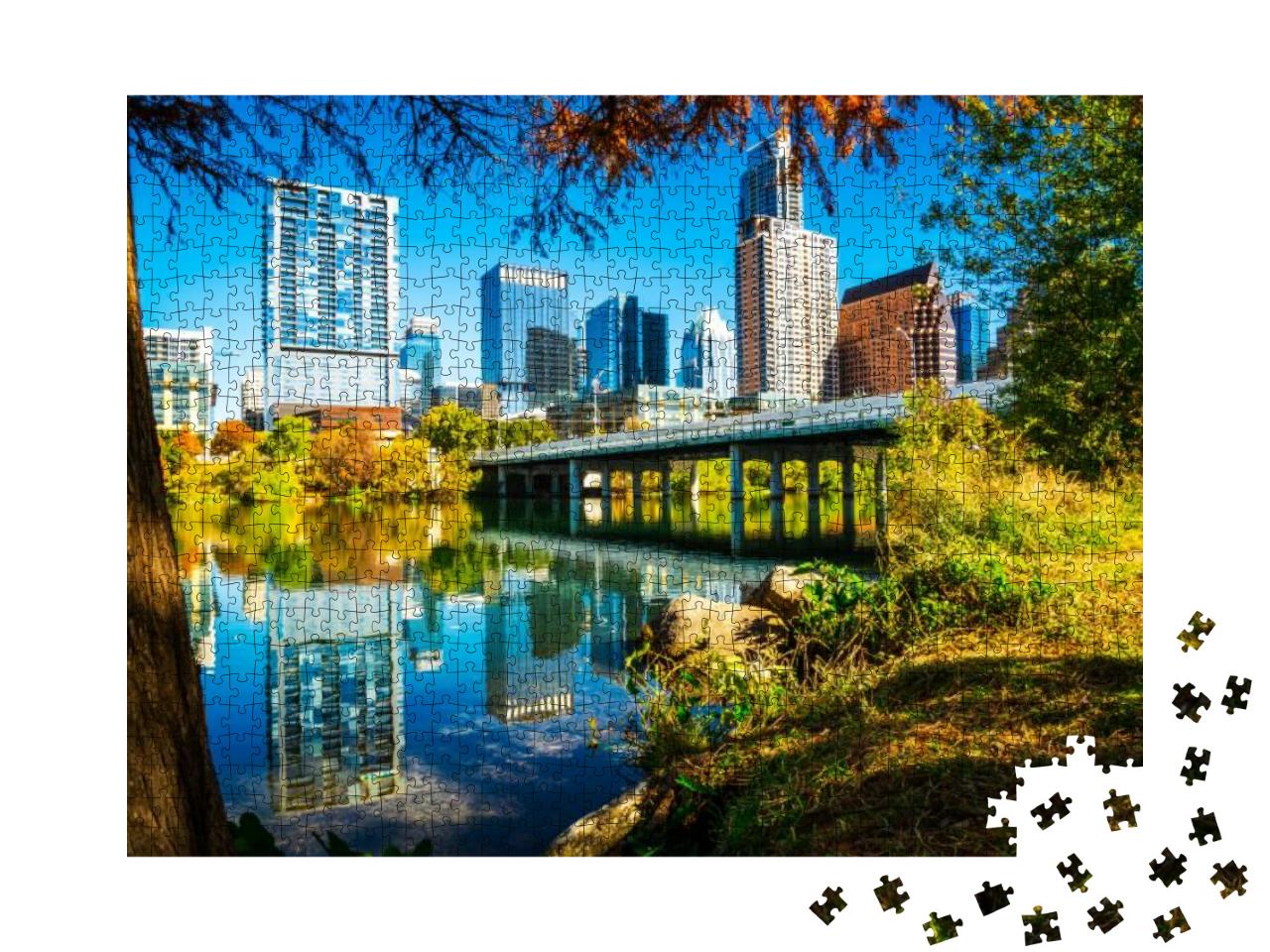 Forests & Trees in Downtown Austin Texas with Turquoise M... Jigsaw Puzzle with 1000 pieces