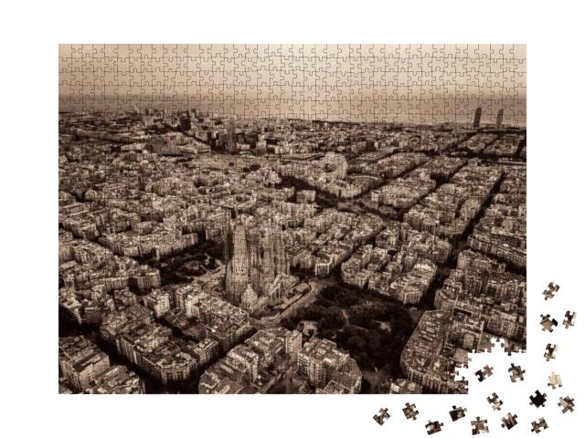 Sagrada Familia Basilica Aerial View as the Famous Landma... Jigsaw Puzzle with 1000 pieces