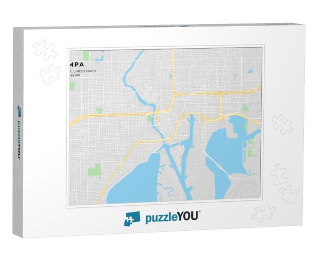 Printable Street Map of Tampa Including Highways, Major R... Jigsaw Puzzle