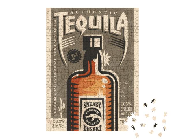 Tequila Promotional Retro Poster Design. Vintage Illustra... Jigsaw Puzzle with 1000 pieces