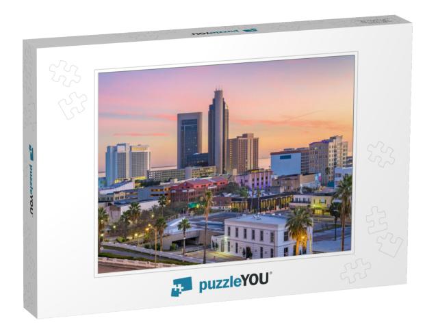 Corpus Christi, Texas, USA Skyline At Dusk... Jigsaw Puzzle