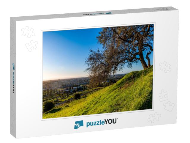 Sunset At Mission Fremont in California... Jigsaw Puzzle