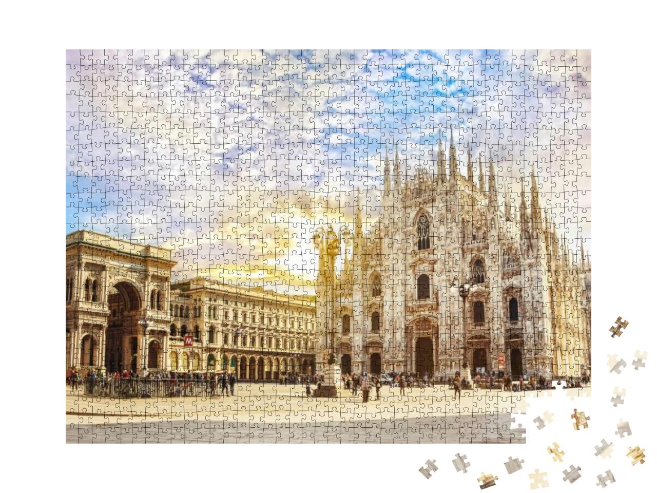 Cathedral Duomo Di Milano & Vittorio Emanuele Gallery in... Jigsaw Puzzle with 1000 pieces