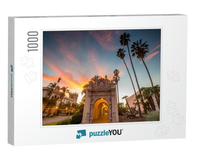 San Diego's Balboa Park At Twilight in San Diego Californ... Jigsaw Puzzle with 1000 pieces