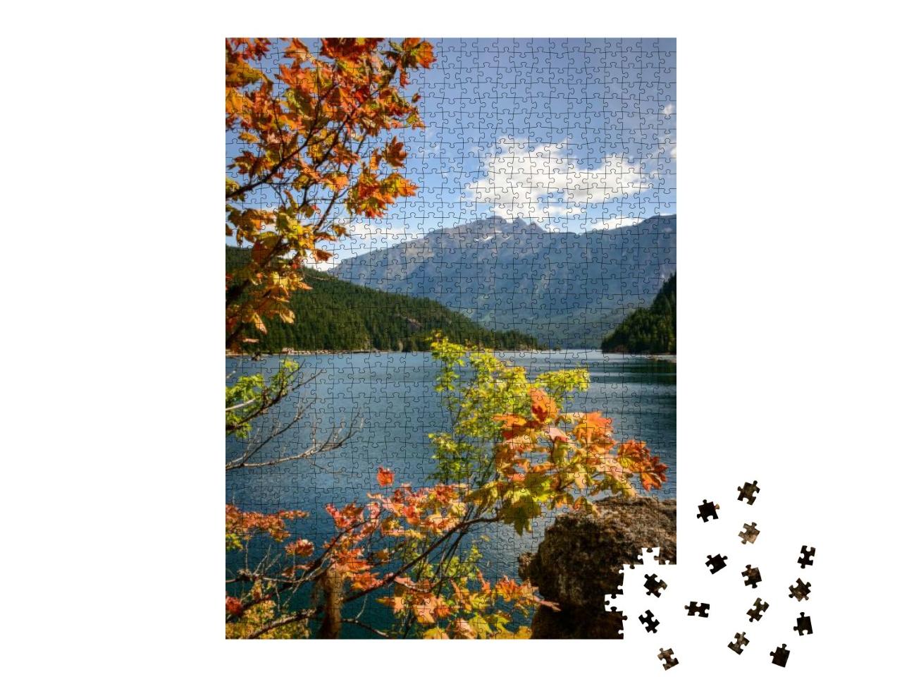 Colorful Tree & River View At North Cascades National Par... Jigsaw Puzzle with 1000 pieces