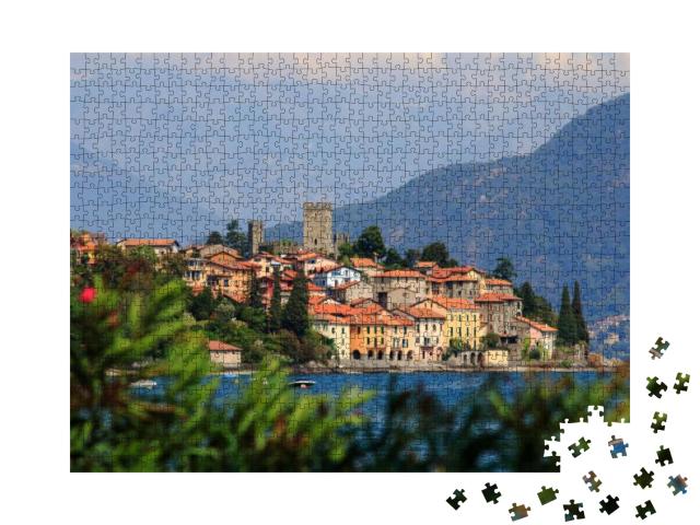 San Siro in Lake Como, with the Castle, Old Fortress Rezz... Jigsaw Puzzle with 1000 pieces