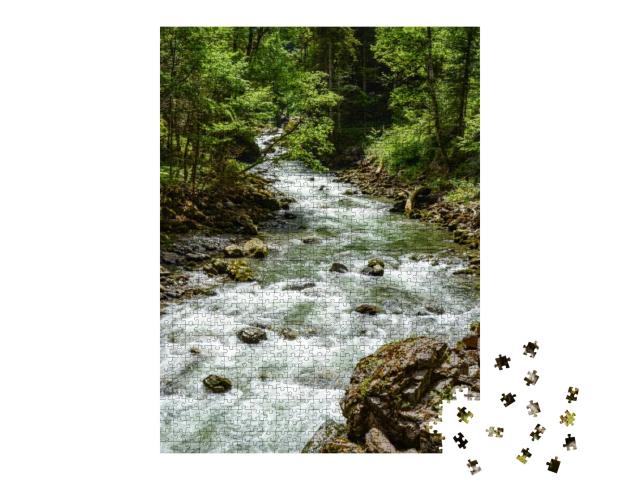 Wild River Flowing Through the Breitachklamm Gorge... Jigsaw Puzzle with 1000 pieces