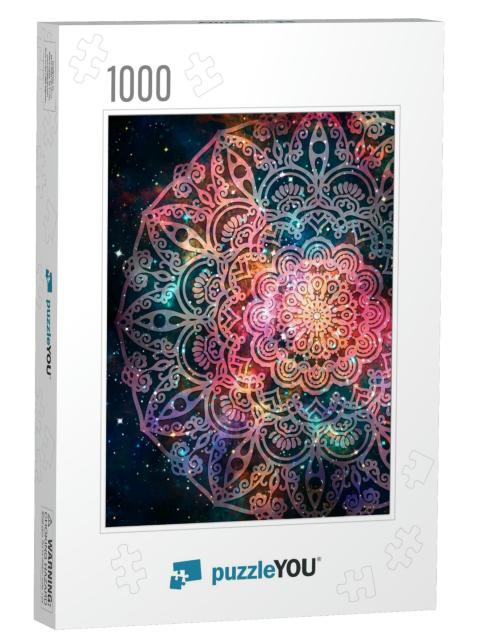 Abstract Ancient Geometric Mandala Graphic Design with St... Jigsaw Puzzle with 1000 pieces