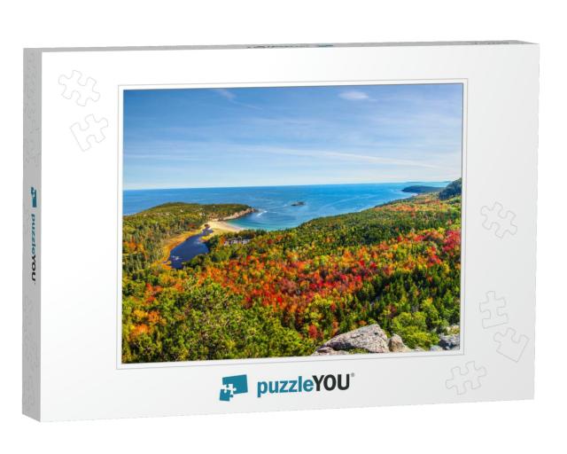 Panoramic View of the Stunning Fall Colors & Blue Waters... Jigsaw Puzzle