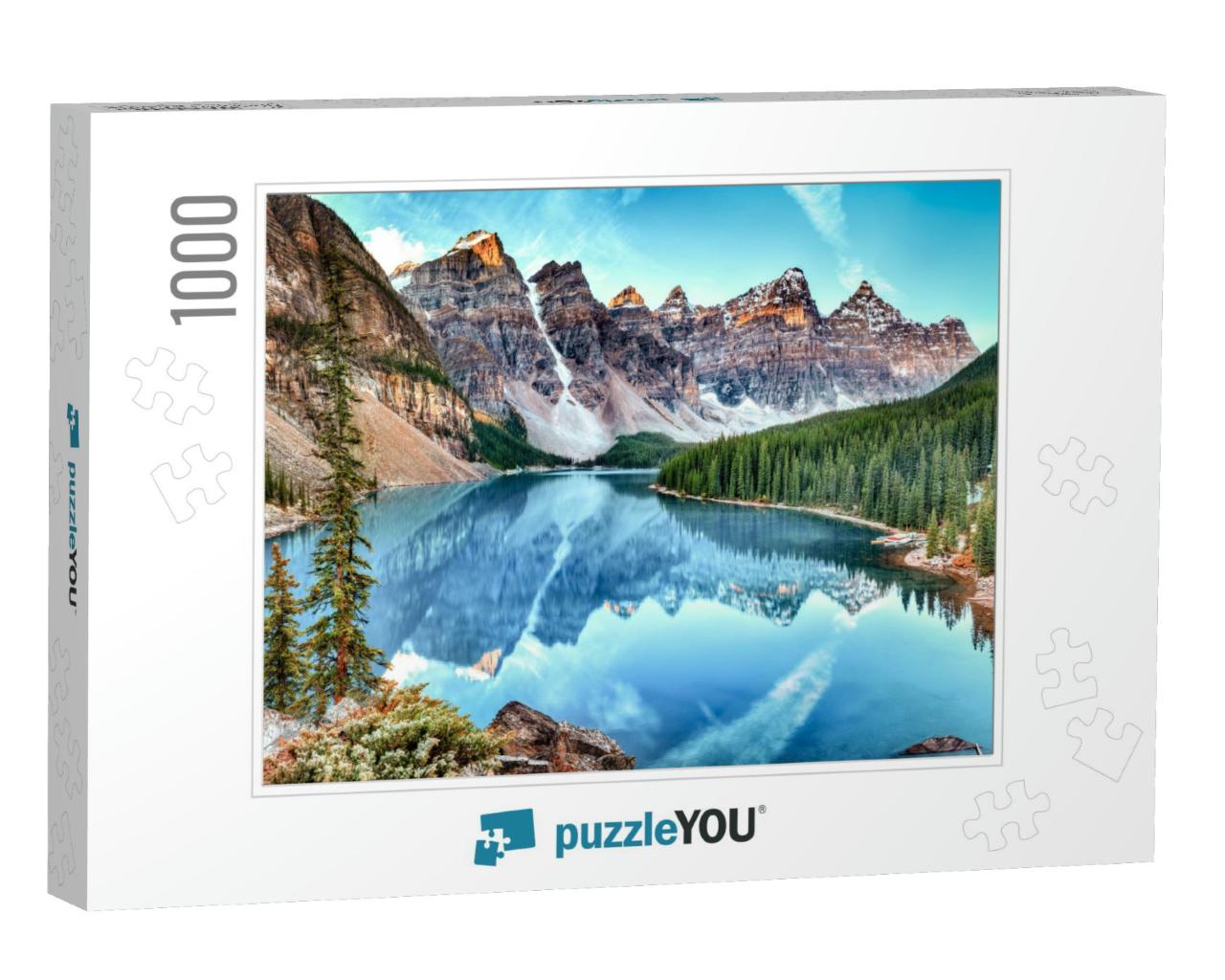 Moraine Lake Panorama in Banff National Park, Alberta, Ca... Jigsaw Puzzle with 1000 pieces