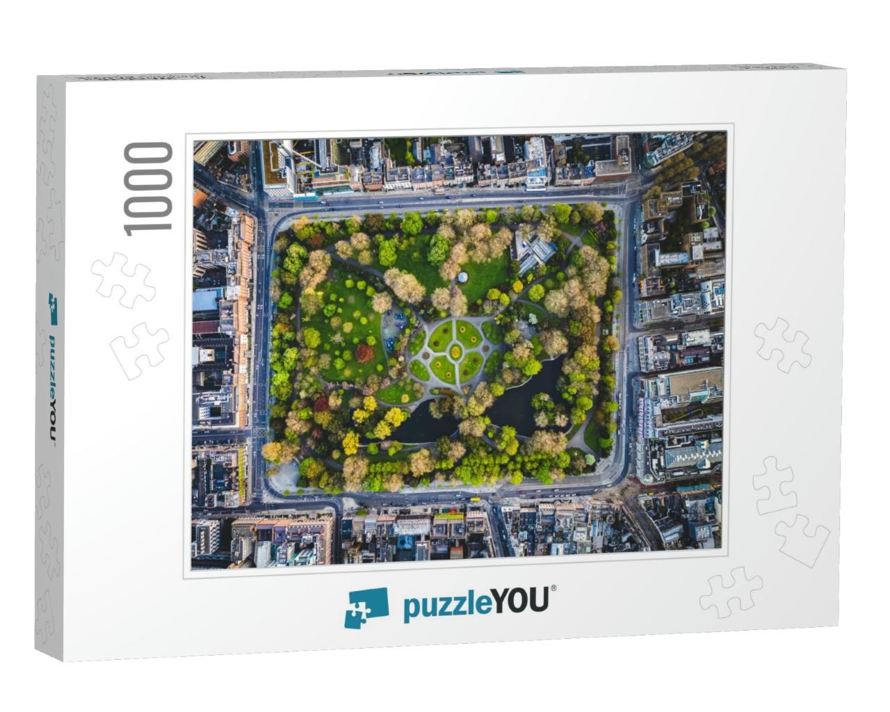 St. Stephens Green Park in Dublin View from the Air... Jigsaw Puzzle with 1000 pieces