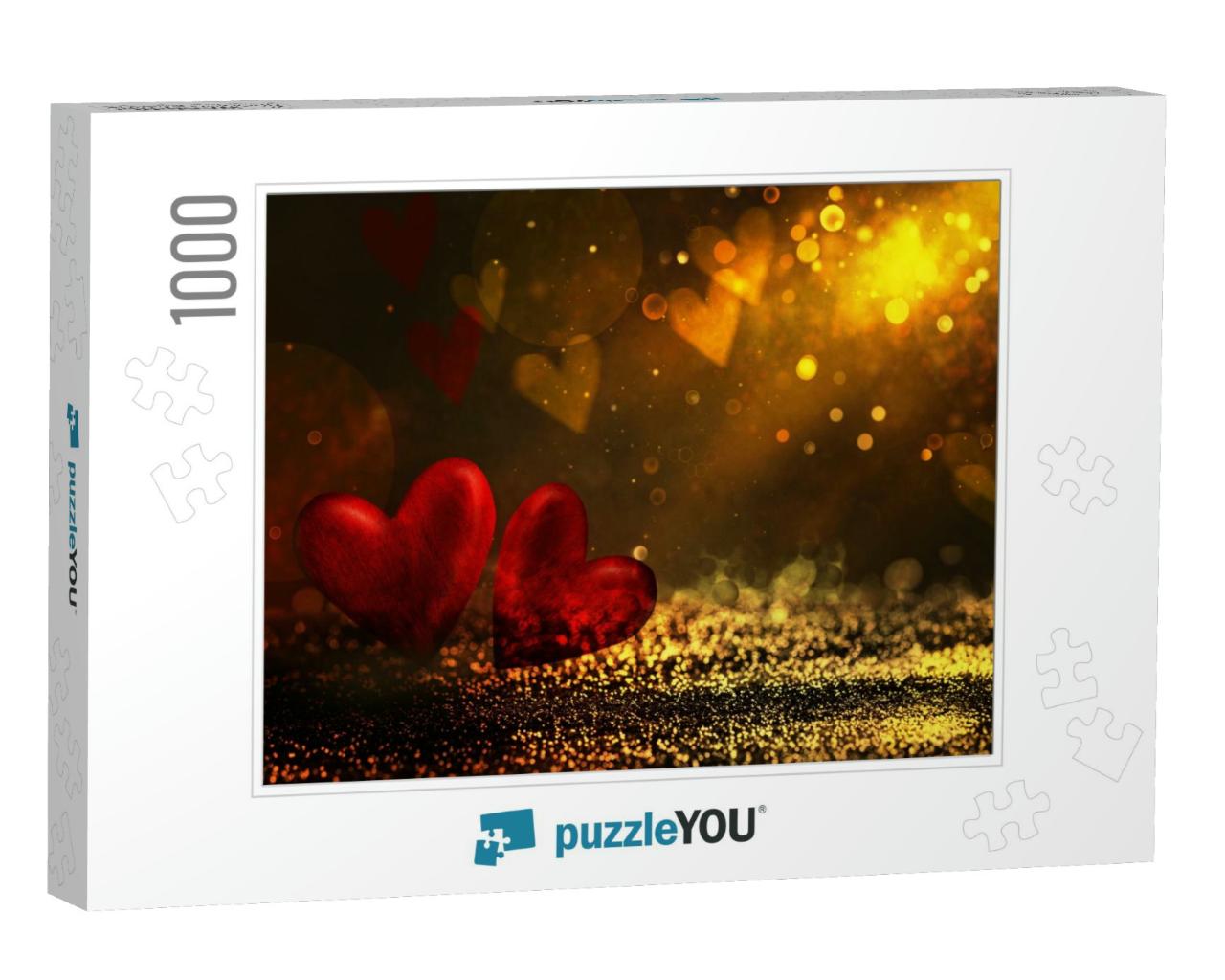 Valentines Day. Valentines Background with Table & Bokeh... Jigsaw Puzzle with 1000 pieces