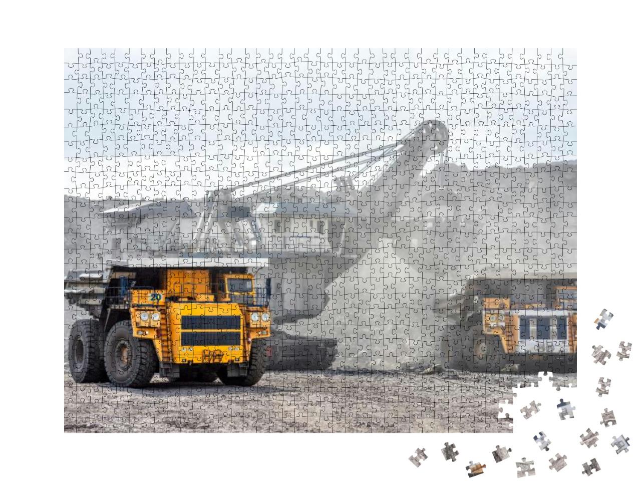 Open Mountain Quarry. Loading Coal Into a Mining Truck. S... Jigsaw Puzzle with 1000 pieces