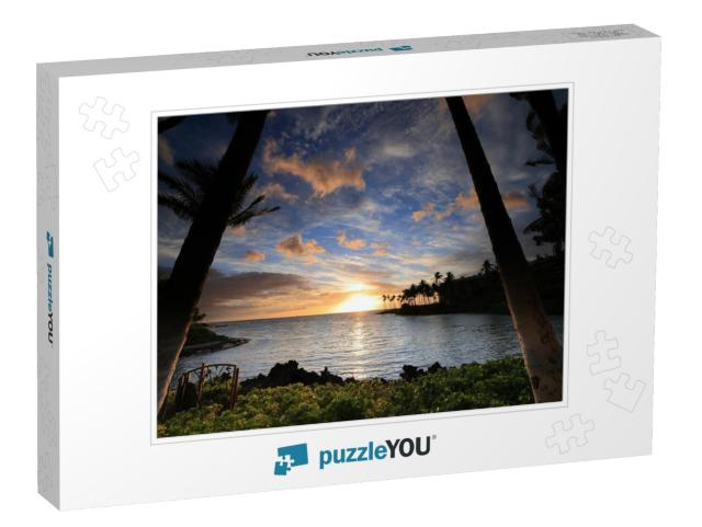 Beautiful Sunset on the Big Island, Kohala Coast, Waikolo... Jigsaw Puzzle