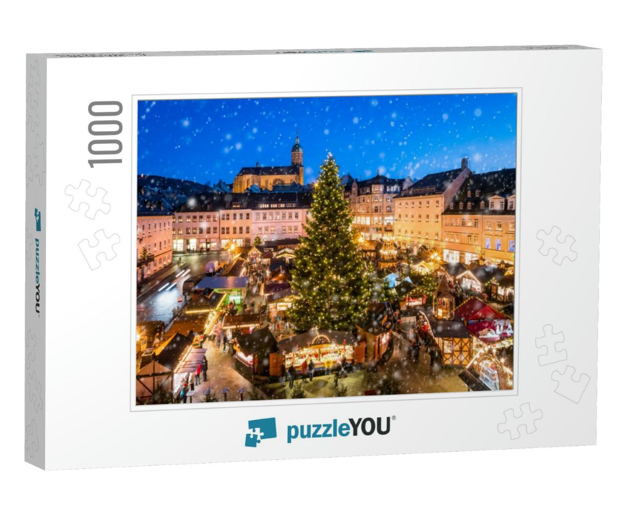 Traditional German Christmas Market in Annaberg-Buchholz... Jigsaw Puzzle with 1000 pieces