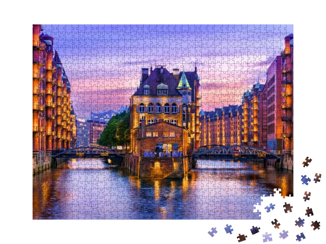 The Warehouse District Speicherstadt in Hamburg, Germany... Jigsaw Puzzle with 1000 pieces