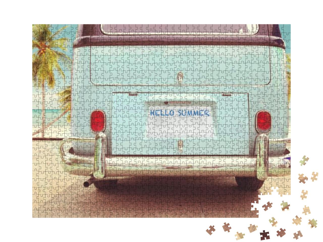 Journey of Holiday - Rear of Vintage Classic Van Parked S... Jigsaw Puzzle with 1000 pieces