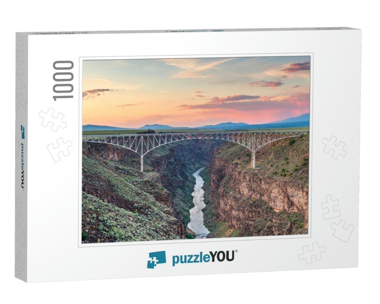 Taos, New Mexico, USA At Rio Grande Gorge Bridge Over the... Jigsaw Puzzle with 1000 pieces