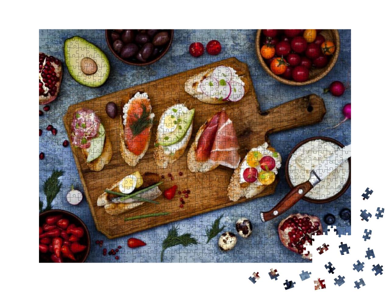 Bruschetta or Authentic Traditional Spanish Tapas Set for... Jigsaw Puzzle with 1000 pieces