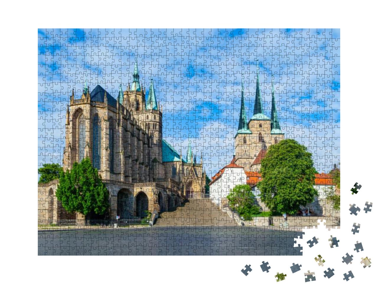 Dom Hill of Erfurt Germany... Jigsaw Puzzle with 1000 pieces
