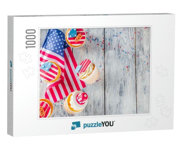 Independence Day July 4 Congratulations Background... Jigsaw Puzzle with 1000 pieces