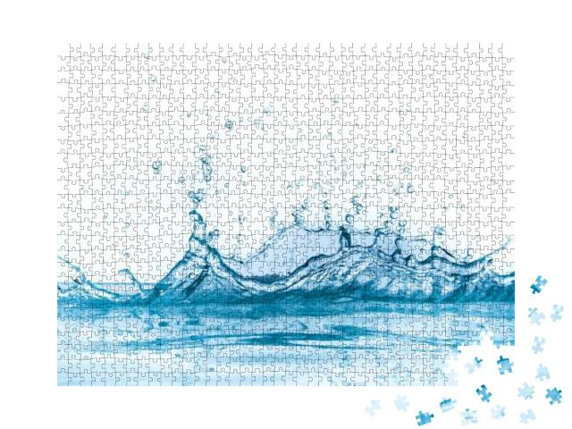 Water Splash Isolated on White Background... Jigsaw Puzzle with 1000 pieces