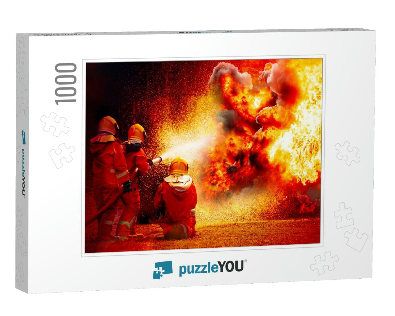 Brave Firefighters During Battle & Explosion of Fire Bomb... Jigsaw Puzzle with 1000 pieces