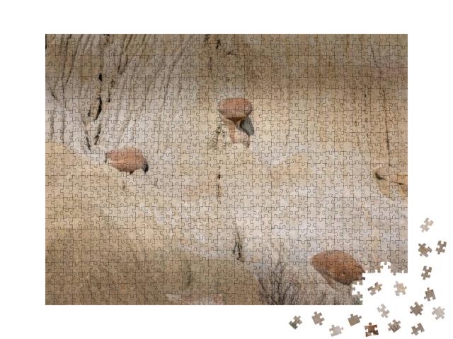 The Cannonball Concretions in the Theodore Roosevelt Nati... Jigsaw Puzzle with 1000 pieces