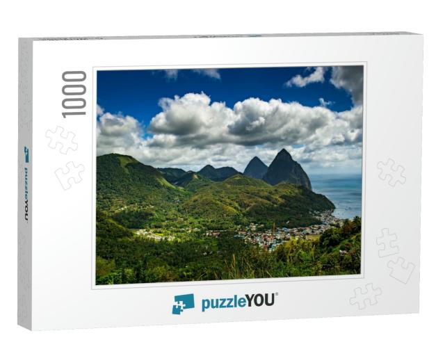 Castries, Saint Lucia / 04. 07. 2014. the Pitons, the Twi... Jigsaw Puzzle with 1000 pieces