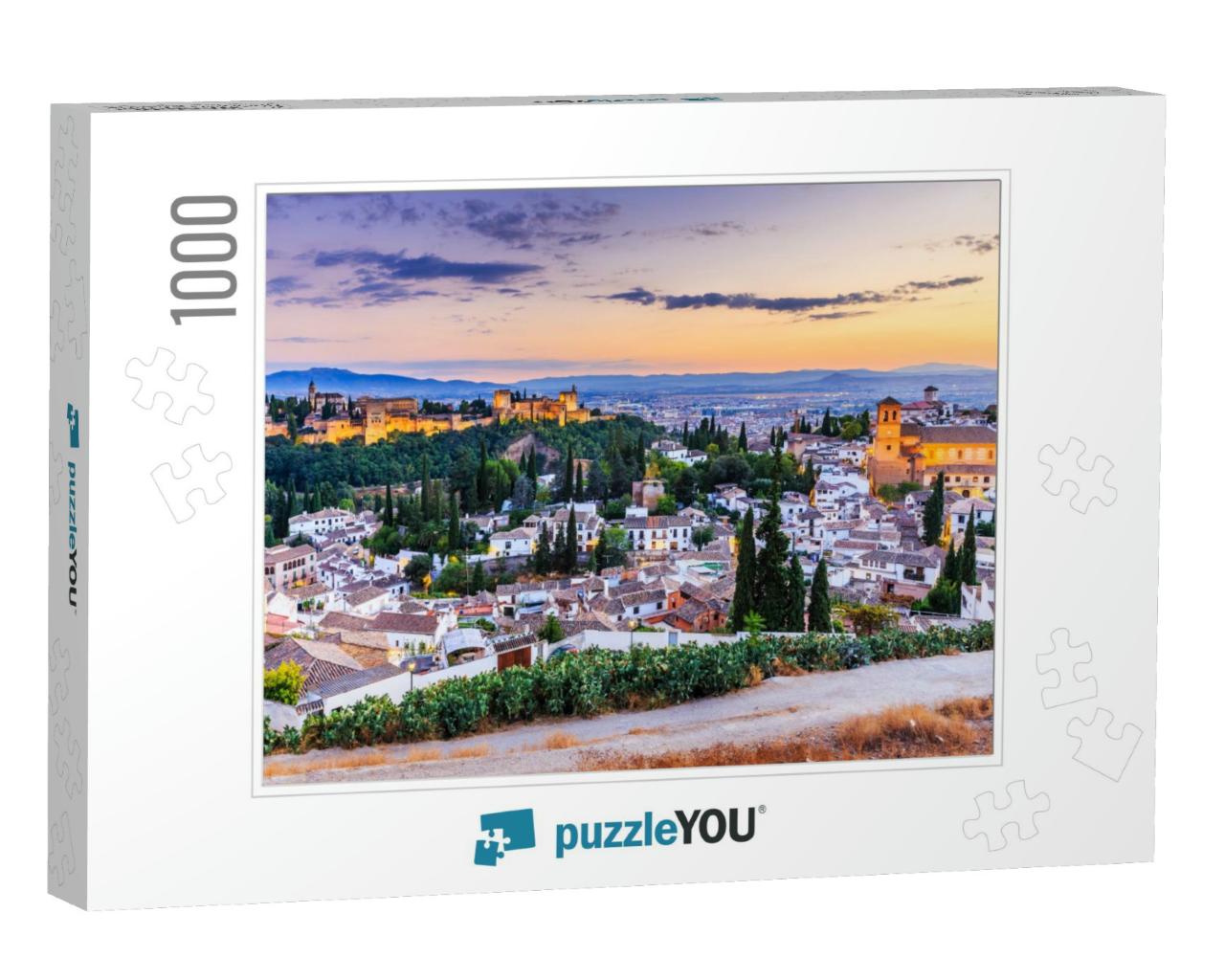 Alhambra of Granada, Spain. Alhambra Fortress & Albaicin... Jigsaw Puzzle with 1000 pieces