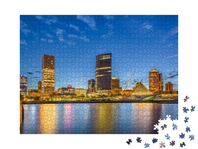 Milwaukee, Wisconsin, USA Downtown City Skyline on Lake Mi... Jigsaw Puzzle with 1000 pieces