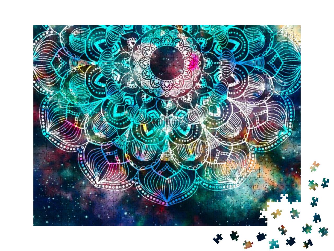 Abstract Ancient Geometric with Star Field & Colorful Gal... Jigsaw Puzzle with 1000 pieces