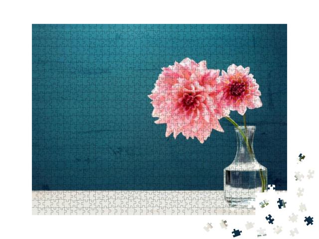 Beautiful Pink Flowers in Vase... Jigsaw Puzzle with 1000 pieces