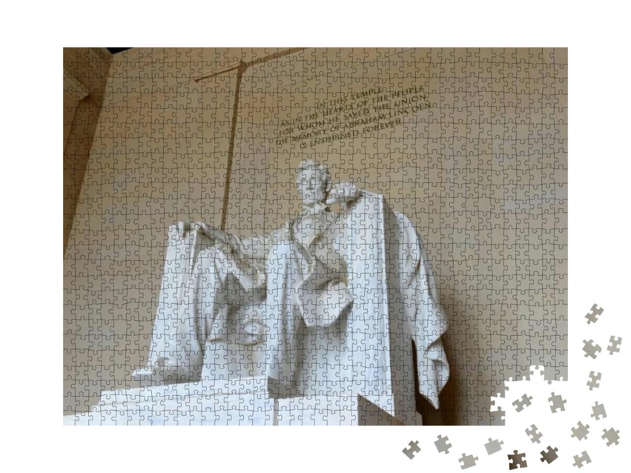 Lincoln Statue in Lincoln Memorial, Washington, District... Jigsaw Puzzle with 1000 pieces