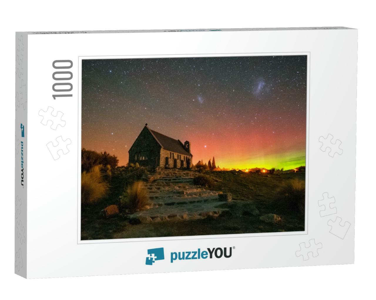 Church of the Good Shepherd with Aurora Australis Souther... Jigsaw Puzzle with 1000 pieces