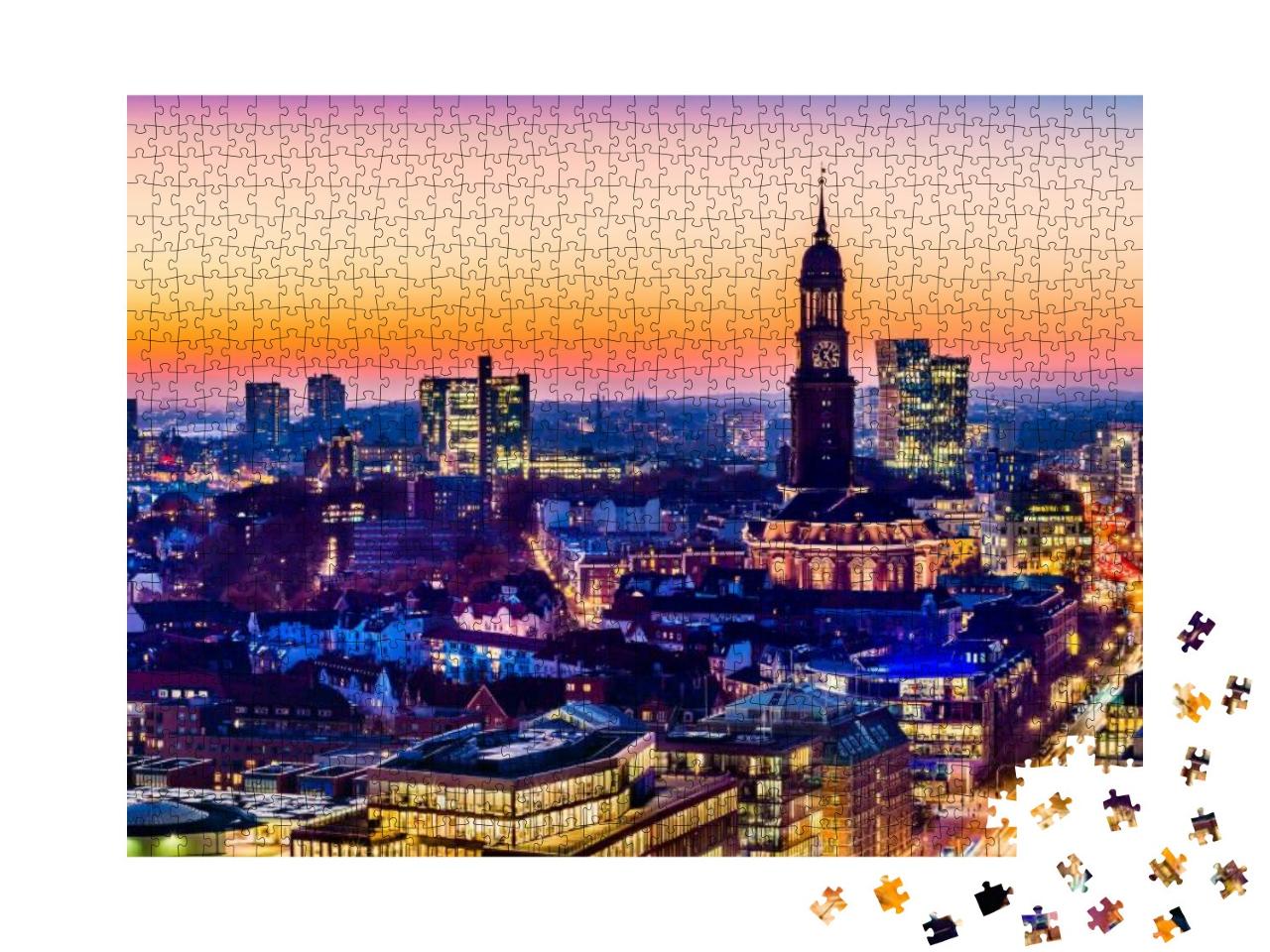 Aerial View of the Harbor, St. Michaels Church German St... Jigsaw Puzzle with 1000 pieces