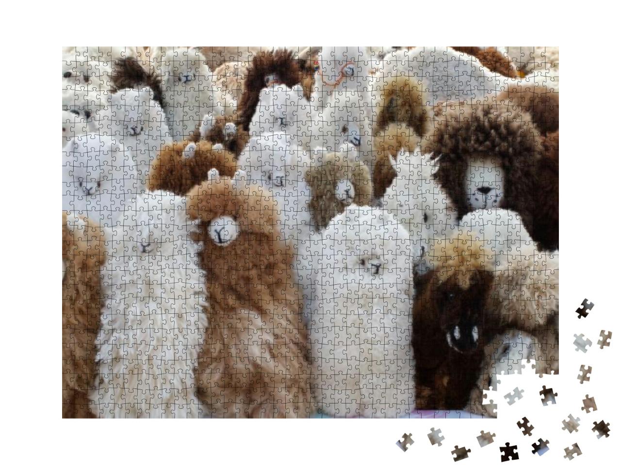 Stuffed Toys Made with Llama Fur in the Artisans Market i... Jigsaw Puzzle with 1000 pieces