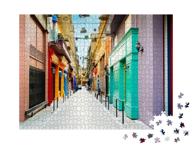 Small Cozy Street with Antique Shops in Athens, Greece, T... Jigsaw Puzzle with 1000 pieces