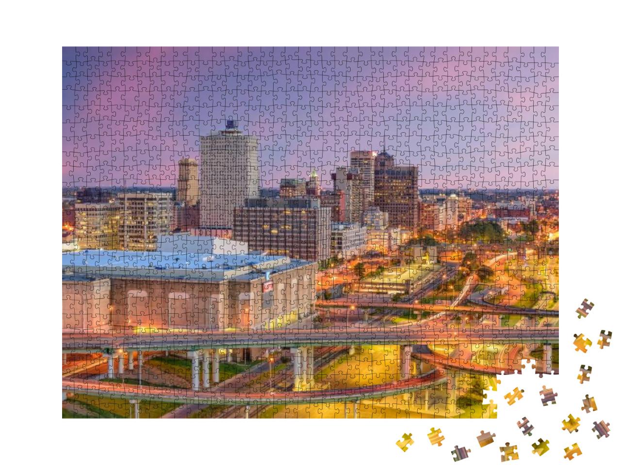 Memphis, Tennessee, USA Downtown Skyline At Twilight... Jigsaw Puzzle with 1000 pieces