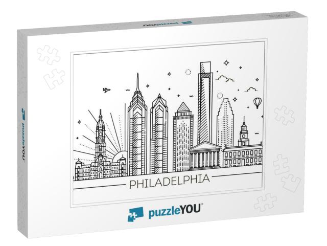 Philadelphia. Pennsylvania Usa. Skyline with Panorama... Jigsaw Puzzle