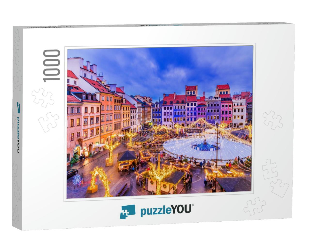 Warsaw, Poland - Skating Rink in the Old Town Square & Ch... Jigsaw Puzzle with 1000 pieces