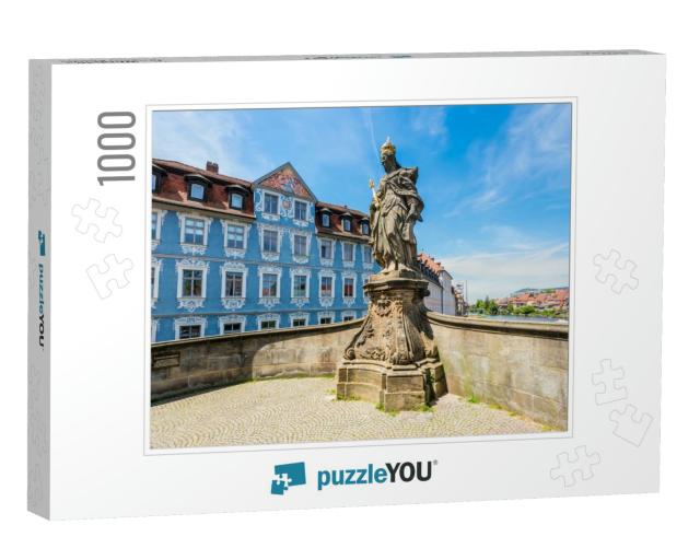 Statue of St. Kunigunde At the Bridge to the Old Townhall... Jigsaw Puzzle with 1000 pieces