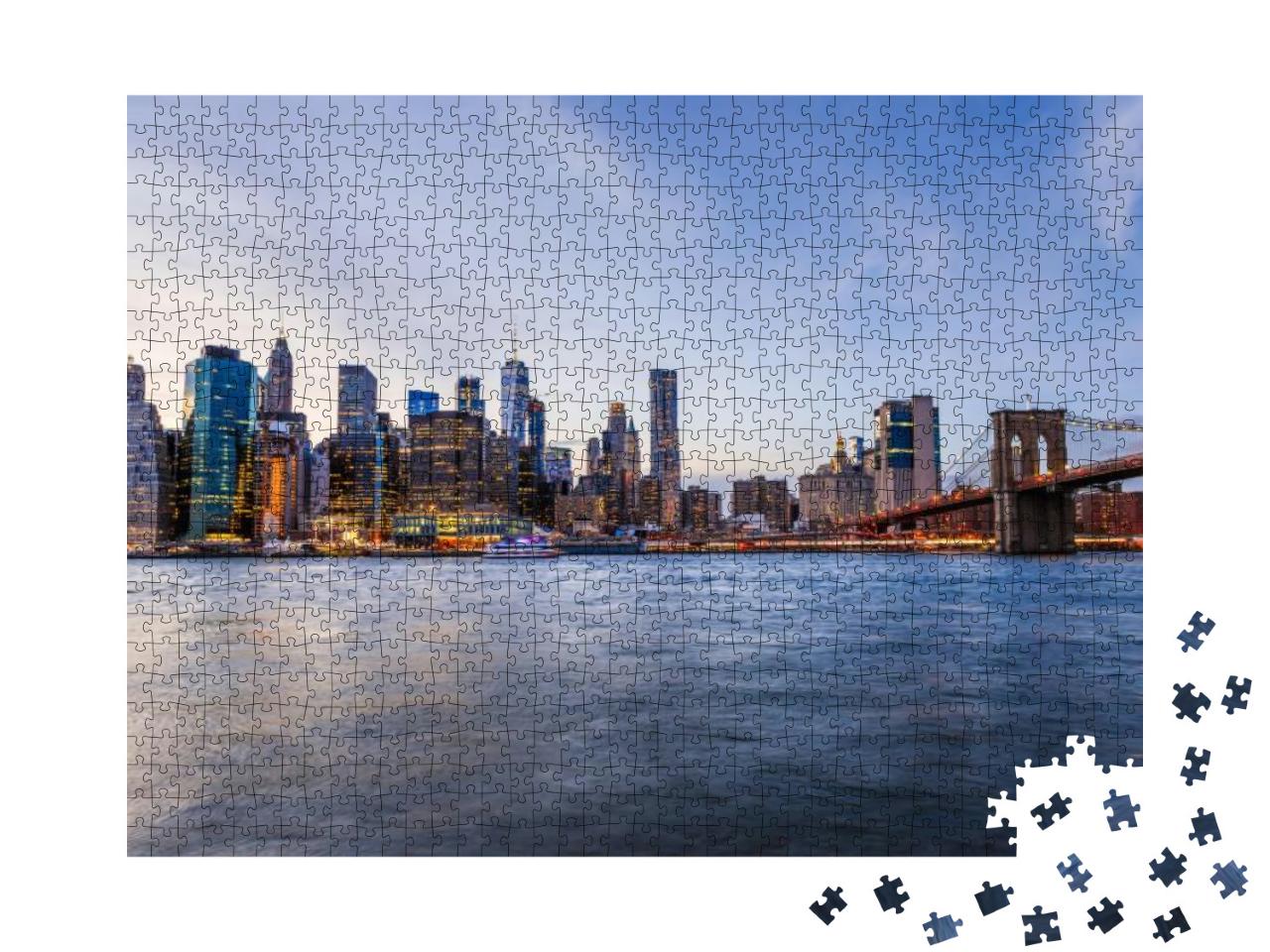 Outdoors View on Nyc New York City Brooklyn Bridge Park b... Jigsaw Puzzle with 1000 pieces