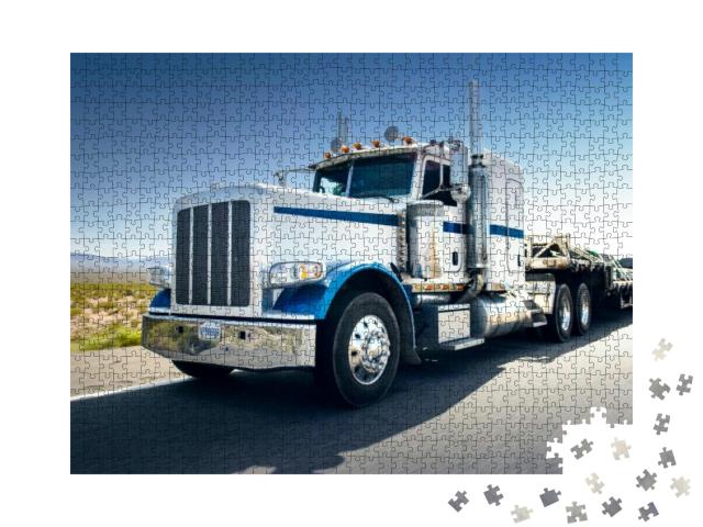 Truck & Highway At Day - Transportation Background... Jigsaw Puzzle with 1000 pieces